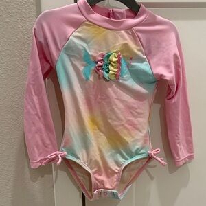 Little Me Pink and Multicolor Kids Rashguard